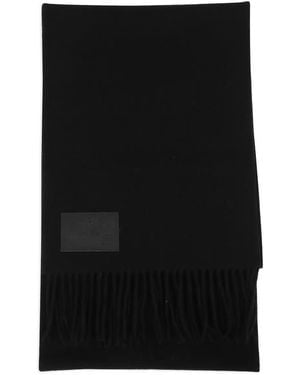 Hogan Fringed Wool-Lend Scarf - Black