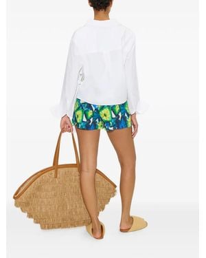 Simon Miller Mina Floral-Print Mini Shorts - Blue