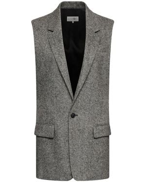 MM6 by Maison Margiela Dotty Tweed Gilet - Grey
