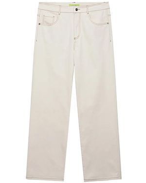 Shanghai Tang Tang Contrast-Stitch Jeans - White