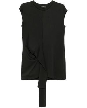 Goen.J Asymmetrische Gedrapeerde Tanktop - Zwart