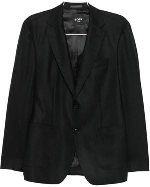 BOSS Textured Single-Breasted Blazer - Black