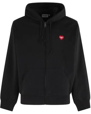 Carhartt Embroidered-Logo Hoodie - Black