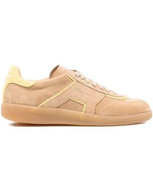 Santoni Suede Trainers - Natural