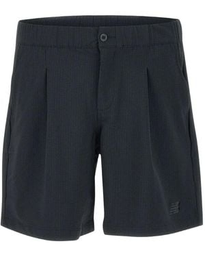 New Balance Shorts Con Motivo Seersucker - Blu