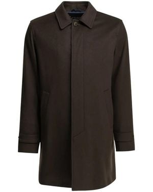 Herno Cashmere Single-Breasted Coat - Black