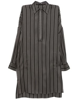 Tom Ford Robe Rayée À Col V - Gray