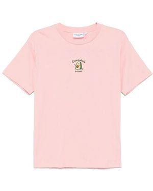 Chocoolate Logo-Embroidered T-Shirt - Pink