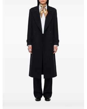 SUTTON NEW YORK Double-Breasted Shoulder-Epaulettes Coat - Black