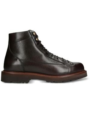 Brunello Cucinelli Botas De Cuero En Oscuro - Negro