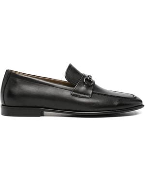 ADRIANNA FERETTI Horsebit-Detail Leather Loafers - Black