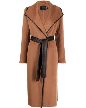 Tahari Cappotto Con Cintura - Marrone