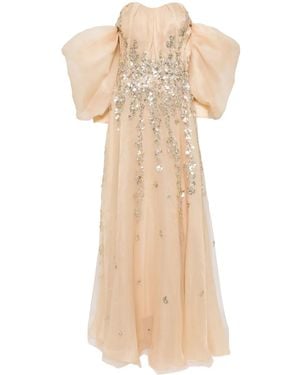 Saiid Kobeisy Off-Shoulder Beaded Dress - Natural
