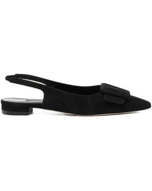 Manolo Blahnik Buckle Slingback Court Shoes - Black