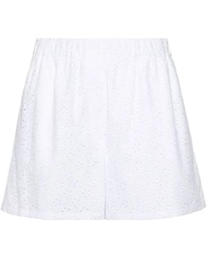 KENZO Shorts With Broderie Anglaise - White