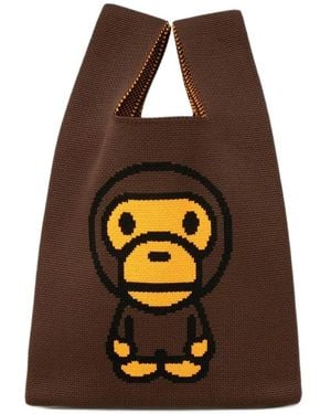 *BABY MILO® STORE BY *A BATHING APE® Medium Baby Milo Reversible Knitted Tote Bag - Orange