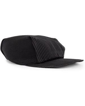 Pleats Please Issey Miyake Casquette En Maille Nervurée - Black