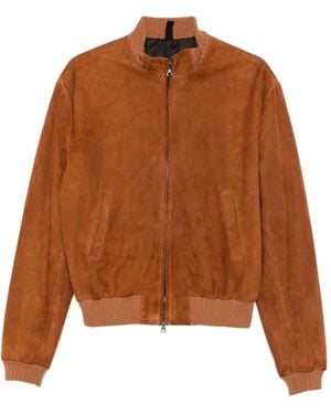 Tagliatore Suede Zip-Up Jacket - Brown