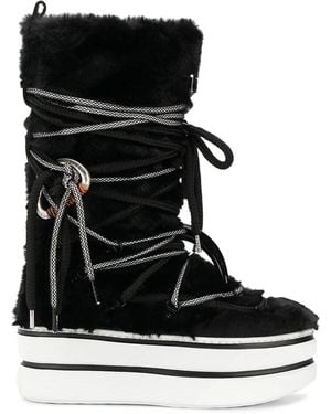 Hogan Faux Fur Snow Boots - Black