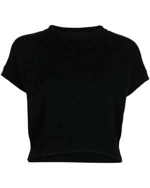 Teddy Cashmere Genova Cropped-Pullover Aus Kaschmir - Schwarz