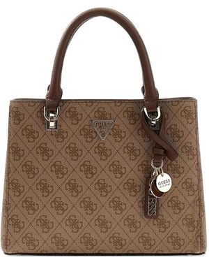 Guess Noelle 4G Monogram-Pattern Tote Bag - Brown