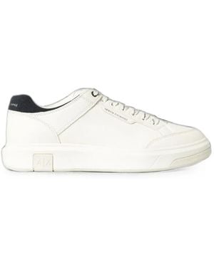 Emporio Armani Logo-Print Lace-Up Trainers - White