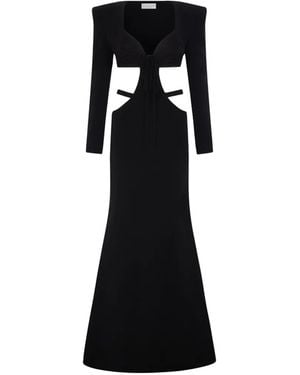 Violante Nessi Bruna Cut-Out Embroidered Maxi Dress - Black