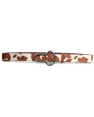 Carne Bollente Cow-Print Phallic-Buckle Belt - White