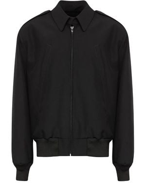 MM6 by Maison Margiela Collared Wool Jacket - Black