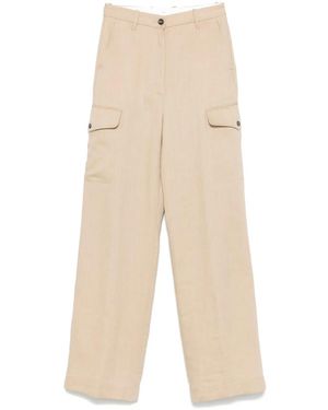 Nine:inthe:morning Linen Cargo Straight-Leg Trousers - Natural