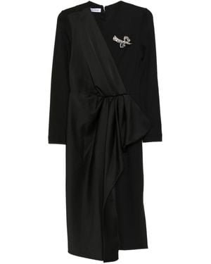 Dice Kayek Vestido con detalles de cristales - Negro