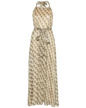 Siyu Ars Tie-Belt Maxi Dress - Metallic