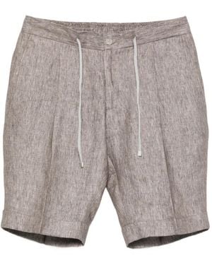 Barba Napoli Drawstring Pleated Shorts - Grey