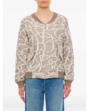 VITELLI Gemusterter Cardigan - Natur