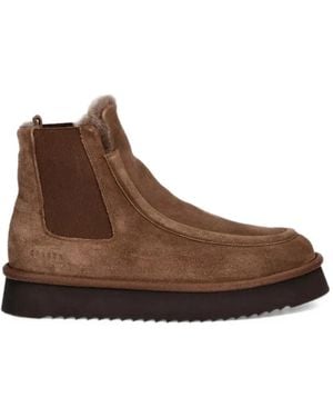 COPENHAGEN Shearling-Lined Suede Boots - Brown