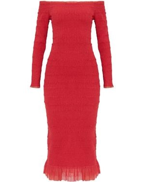 LoveShackFancy Avelle Kleid - Rot