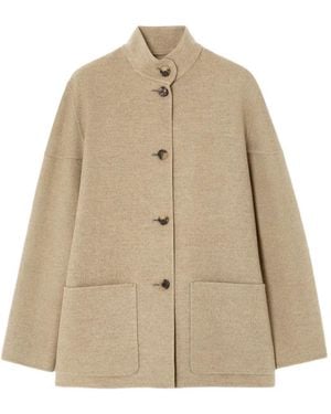 Loro Piana Button-Fastening Cashmere Coat - Natural