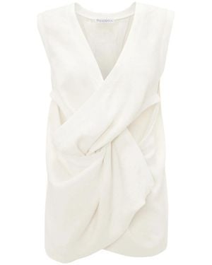 JW Anderson Twist-Front Sleeveless Top - White