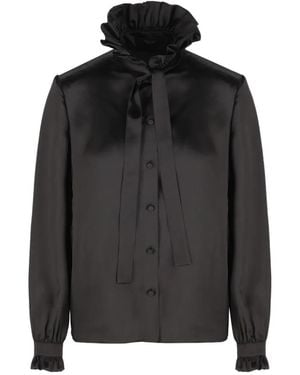 Gucci Bow-Detail Silk Shirt - Black