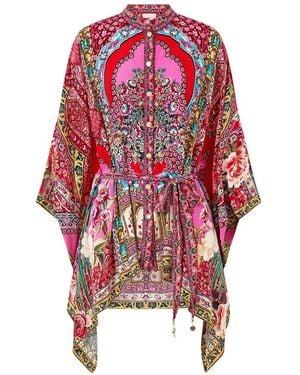 CAMILLA Buttoned Scarf Blouse - Red