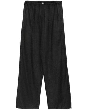 TOTEME Monogram Flannel Pants - Black