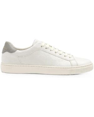 Doucal's Lace-Up Leather Sneakers - White