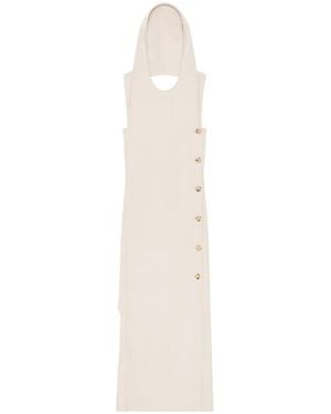 Courreges Hooded Polyurethane Midi Dress - White
