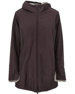 Suns Marmolada Hooded Fur-Lined Coat - Purple