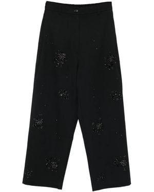 Cordera Hose mit Perlenverzierung - Schwarz