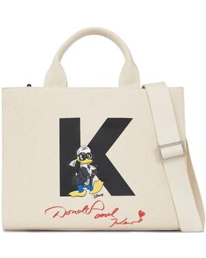 Karl Lagerfeld X Disney Borsa Tote Media - Bianco