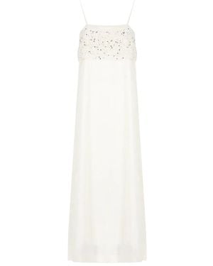 Peserico Midikleid mit Pailletten - Weiß