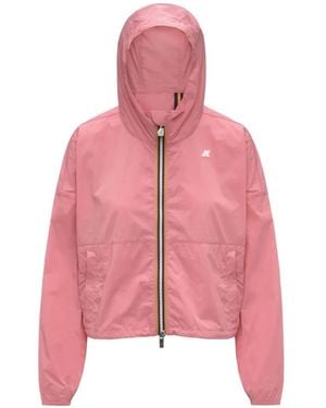 K-Way Zip-Up Cropped Jacket - Pink