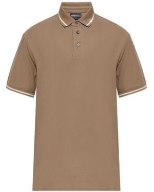 Emporio Armani Tipped polo shirt - Braun