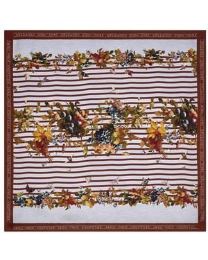 Jean Paul Gaultier Striped Floral Scarf - Multicolour